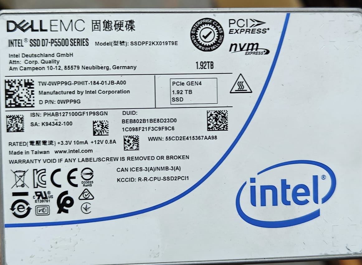 INTEL DELL EMC 1.92 TB NVME